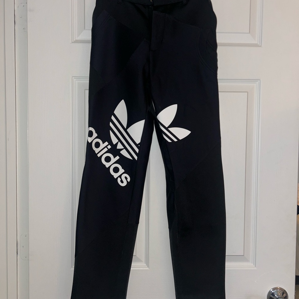Adidas Black dress pants with White Logo